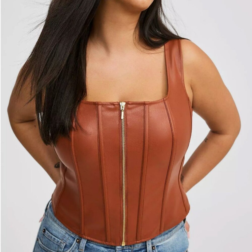 Torrid - Faux Leather Zip Front Corset